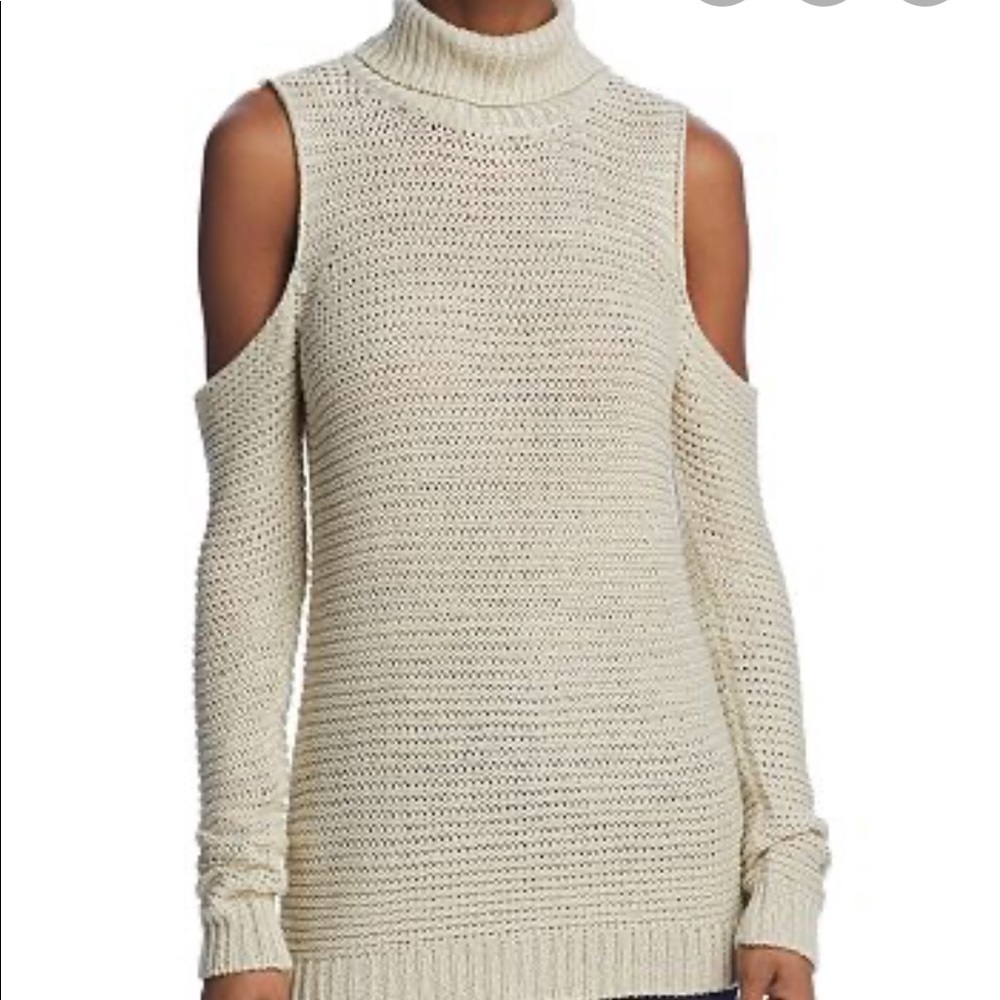 *EUC* Aqua Cold Shoulder Turtleneck Sweater in BLACK (S)